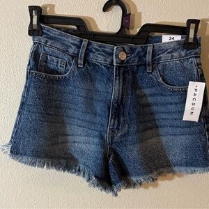 PacSun Distressed Blue Denim Shorts
